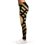 Gold Bagua Yin Yang Print Women's Leggings