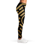 Gold Bagua Yin Yang Print Women's Leggings