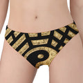 Gold Bagua Yin Yang Print Women's Panties