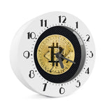 Gold Bitcoin Symbol Print Alarm Clock