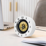 Gold Bitcoin Symbol Print Alarm Clock