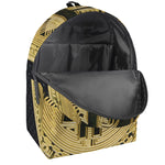 Gold Bitcoin Symbol Print Backpack