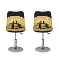 Gold Bitcoin Symbol Print Bar Stool Covers