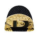 Gold Bitcoin Symbol Print Beanie