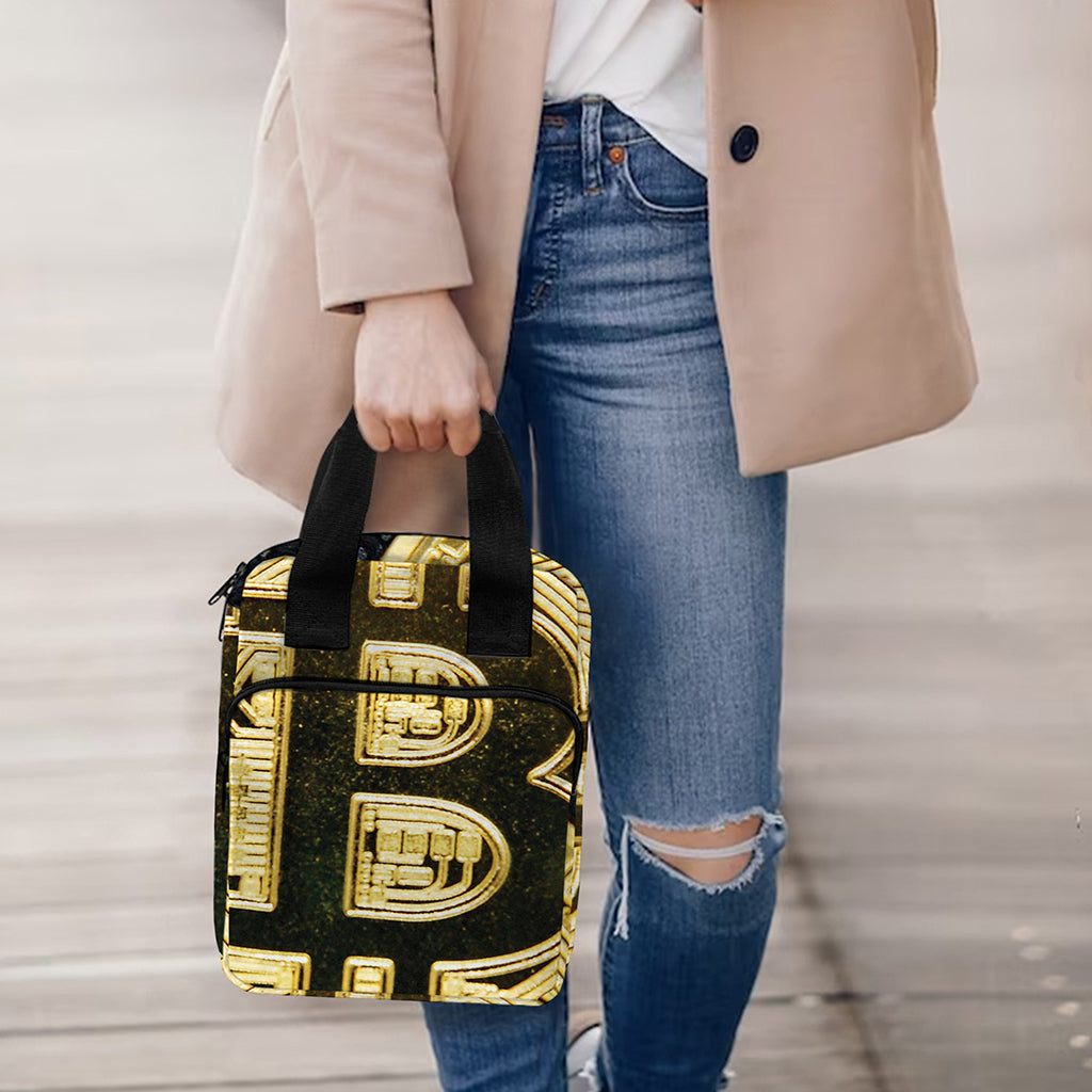 Gold Bitcoin Symbol Print Bible Tote Bag