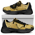 Gold Bitcoin Symbol Print Black Chunky Shoes
