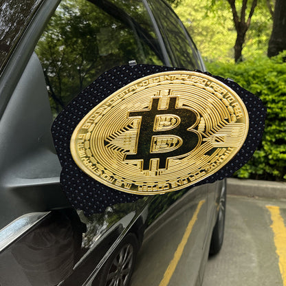 Gold Bitcoin Symbol Print Car Side Mirror Covers
