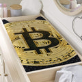 Gold Bitcoin Symbol Print Changing Pad Cover