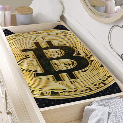 Gold Bitcoin Symbol Print Changing Pad Cover