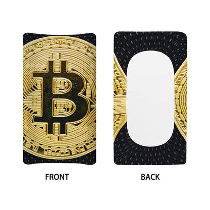 Gold Bitcoin Symbol Print Changing Pad Cover