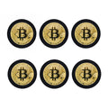 Gold Bitcoin Symbol Print Coaster Set