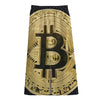 Gold Bitcoin Symbol Print Cotton Front Slit Maxi Skirt