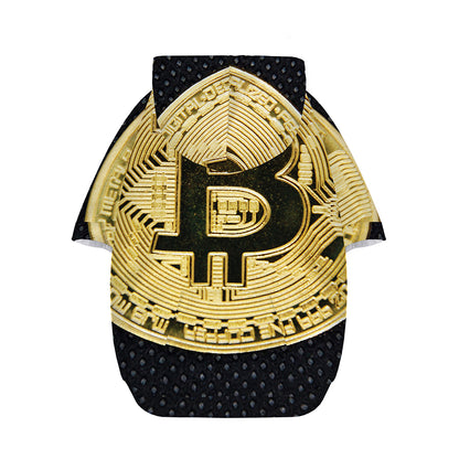 Gold Bitcoin Symbol Print Dog Zip Up Hoodie