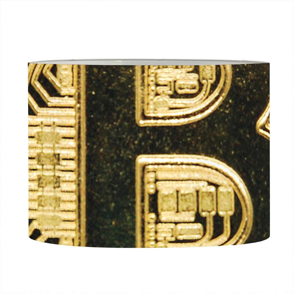 Gold Bitcoin Symbol Print Drum Lamp Shade