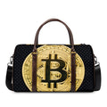 Gold Bitcoin Symbol Print Duffel Bag