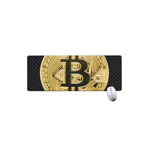 Gold Bitcoin Symbol Print Extended Mouse Pad