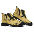 Gold Bitcoin Symbol Print Flat Ankle Boots