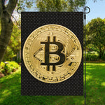 Gold Bitcoin Symbol Print Garden Flag