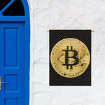 Gold Bitcoin Symbol Print Garden Flag
