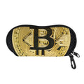 Gold Bitcoin Symbol Print Glasses Case