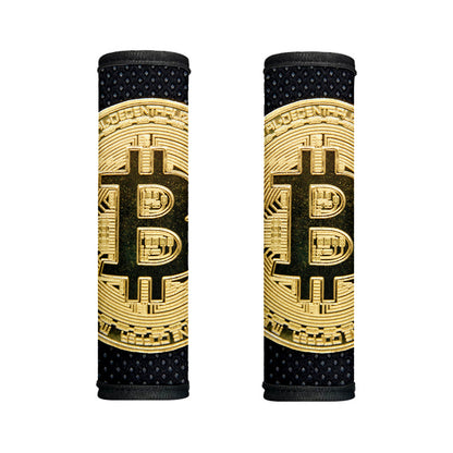 Gold Bitcoin Symbol Print Handle Covers