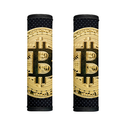 Gold Bitcoin Symbol Print Handle Covers