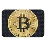 Gold Bitcoin Symbol Print Indoor Door Mat