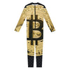 Gold Bitcoin Symbol Print Jumpsuit