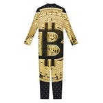 Gold Bitcoin Symbol Print Jumpsuit