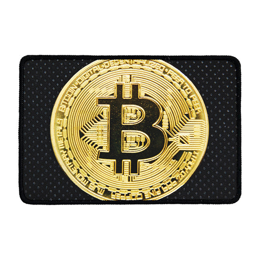 Gold Bitcoin Symbol Print Kitchen Mat