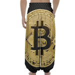 Gold Bitcoin Symbol Print Lantern Pants