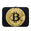 Gold Bitcoin Symbol Print Laptop Sleeve