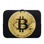 Gold Bitcoin Symbol Print Laptop Sleeve