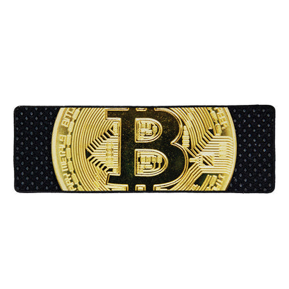 Gold Bitcoin Symbol Print Long Kitchen Mat