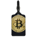 Gold Bitcoin Symbol Print Luggage Tag