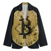 Gold Bitcoin Symbol Print Men's Blazer