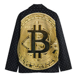 Gold Bitcoin Symbol Print Men's Blazer