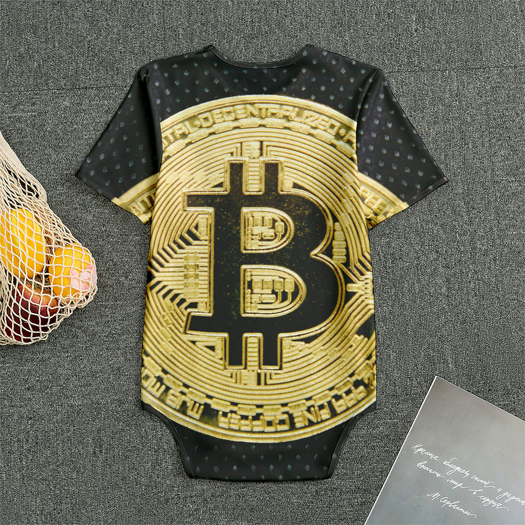 Gold Bitcoin Symbol Print Men's Bodysuit