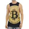 Gold Bitcoin Symbol Print Men's Muscle Tank Top