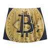 Gold Bitcoin Symbol Print Mesh Shorts