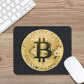 Gold Bitcoin Symbol Print Mouse Pad