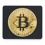Gold Bitcoin Symbol Print Mouse Pad