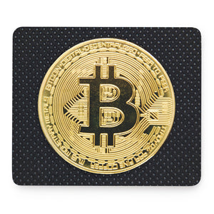 Gold Bitcoin Symbol Print Mouse Pad