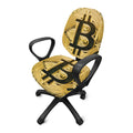 Gold Bitcoin Symbol Print Office Chair Cover
