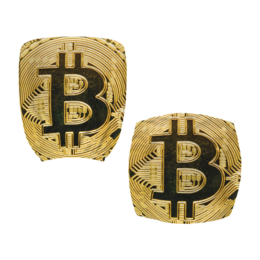 Gold Bitcoin Symbol Print Office Chair Cover