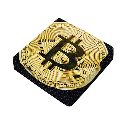 Gold Bitcoin Symbol Print Outdoor Seat Cushion Cover