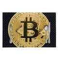 Gold Bitcoin Symbol Print Placemat