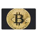 Gold Bitcoin Symbol Print Polyester Doormat
