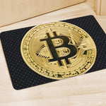Gold Bitcoin Symbol Print Polyester Doormat