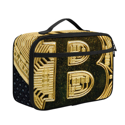 Gold Bitcoin Symbol Print Portable Lunch Bag